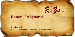 Römer Zsigmond névjegykártya